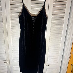 Chic Black Velvet Slip Dress